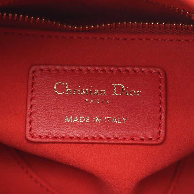 Dior Handbag Lady Mini Heart Cannage Red Leather — view 4