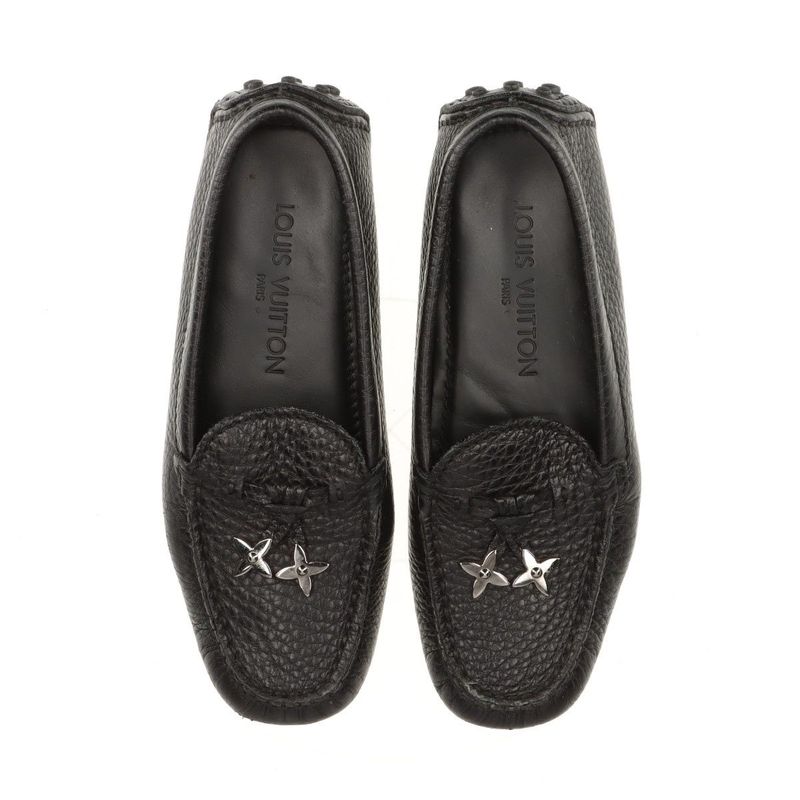 Louis Vuitton 07 Leather Driving Shoes 34 Fa1007 Black — view 7