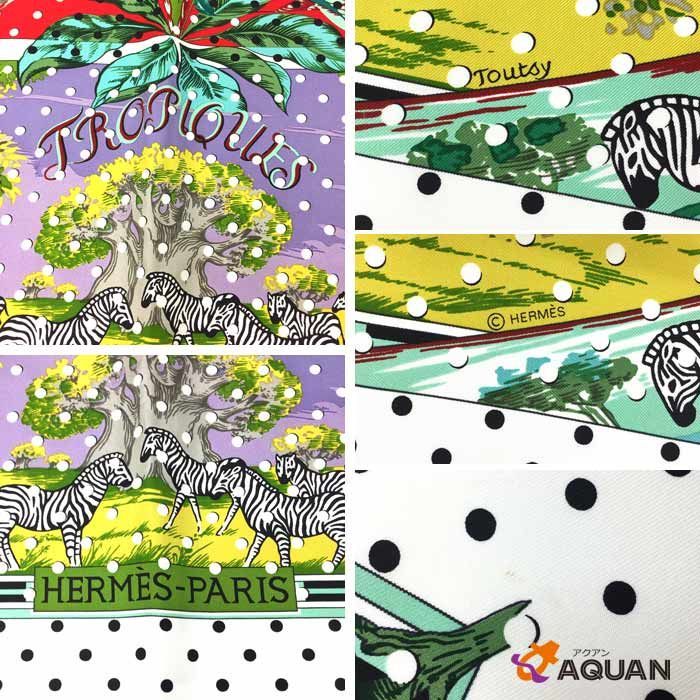 Hermes Carre 140 Shawl Tropiques Tropical Flowers Birds Animal Silk New Vintage — view 2