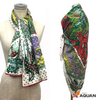 Hermes Carre 140 Shawl Tropiques Tropical Flowers Birds Animal Silk New Vintage — view 3