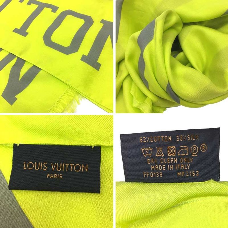Louis Vuitton Large Shawl Etoile Fluo Mp2152 Cotton Silk Yellow — view 4
