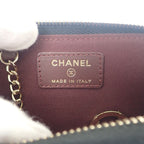 Chanel Key Ring Ap0221 Coin Case Caviar Leather Black Gold Hardware — view 8