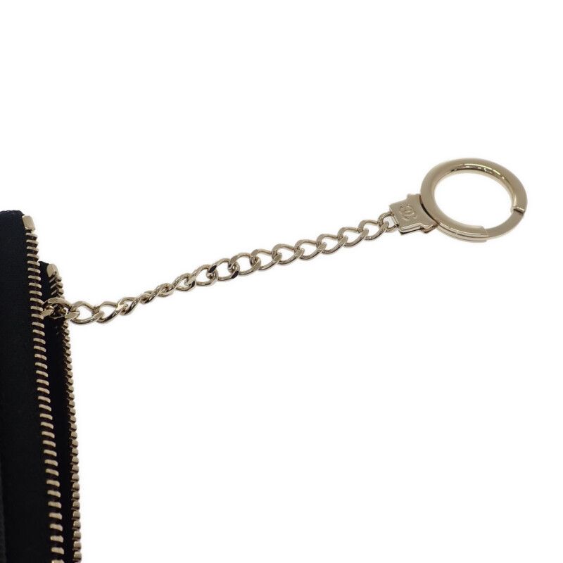 Chanel Key Ring Ap0221 Coin Case Caviar Leather Black Gold Hardware — view 9