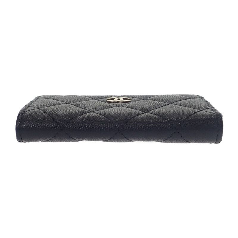 Chanel Key Ring Ap0221 Coin Case Caviar Leather Black Gold Hardware — view 5