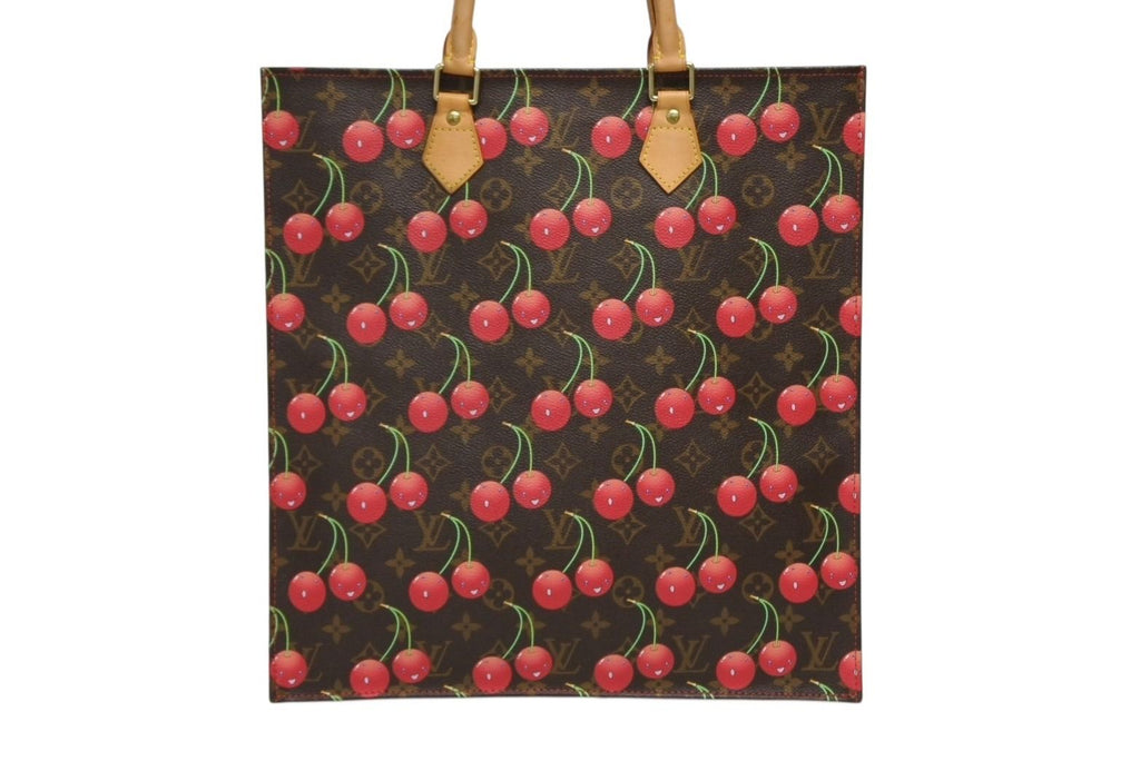 Louis Vuitton Monogram Cherry Sac Plat Tote Bag Brown Takashi Murakami Summer — view 3