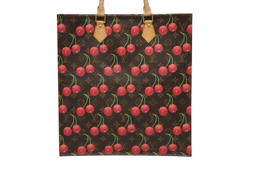 Louis Vuitton Monogram Cherry Sac Plat Tote Bag Brown Takashi Murakami Summer — view 2