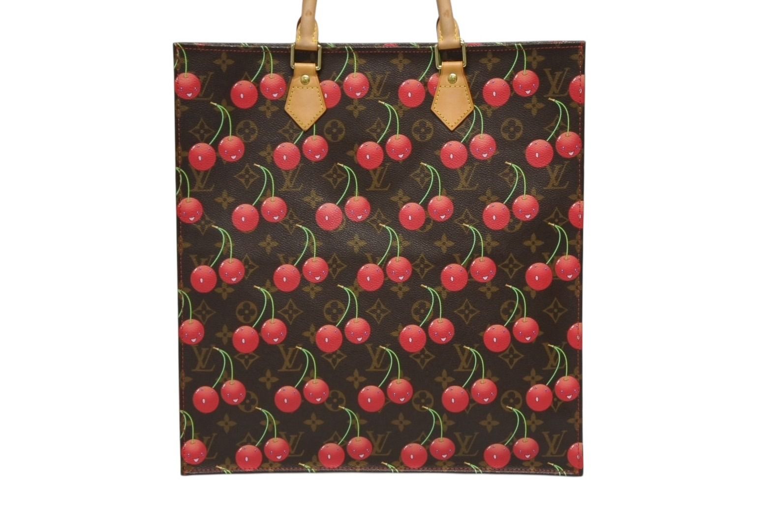 Louis Vuitton Monogram Cherry Sac Plat Tote Bag Brown Takashi Murakami Summer — view 2