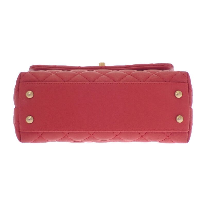 Chanel Coco Handle XS Shoulder Bag Handbag Caviar Leather Red Gold Hardware — view 6