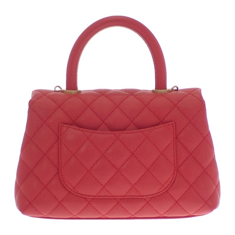 Chanel Coco Handle XS Shoulder Bag Handbag Caviar Leather Red Gold Hardware — view 2
