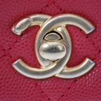 Chanel Coco Handle XS Shoulder Bag Handbag Caviar Leather Red Gold Hardware — view 8