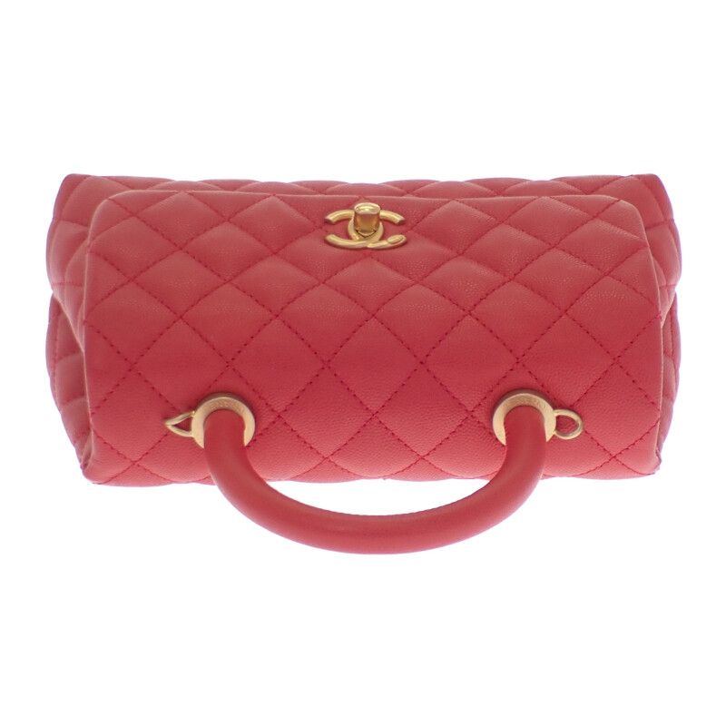 Chanel Coco Handle XS Shoulder Bag Handbag Caviar Leather Red Gold Hardware — view 5