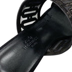Hermes Gioia 55 Sandals Shoes Suede Black Mule Mesh — view 7