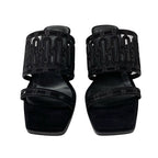Hermes Gioia 55 Sandals Shoes Suede Black Mule Mesh — view 2