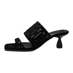 Hermes Gioia 55 Sandals Shoes Suede Black Mule Mesh — view 3
