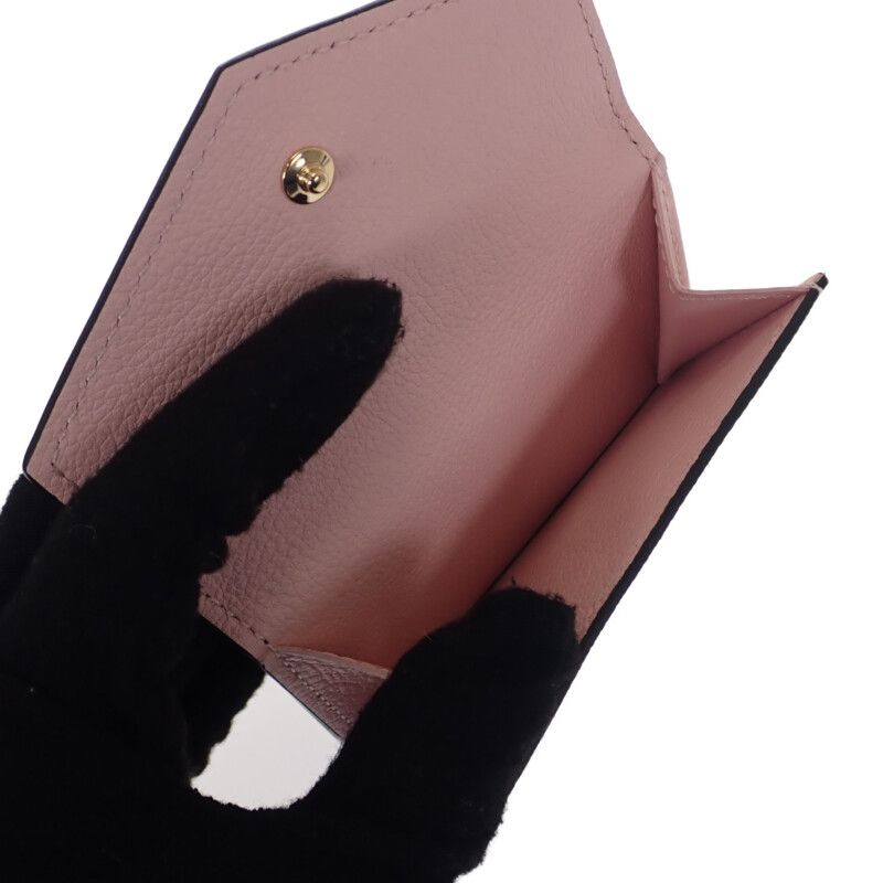 Louis Vuitton Portefeuille Lock Mini Trifold Wallet Grain Calf Leather — view 9