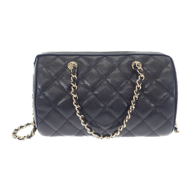 Chanel Quilted Mini Boston 2025 SS Ap4474 2-Way Bag Shoulder Caviar — view 2