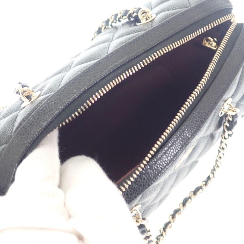 Chanel Quilted Mini Boston 2025 SS Ap4474 2-Way Bag Shoulder Caviar — view 7