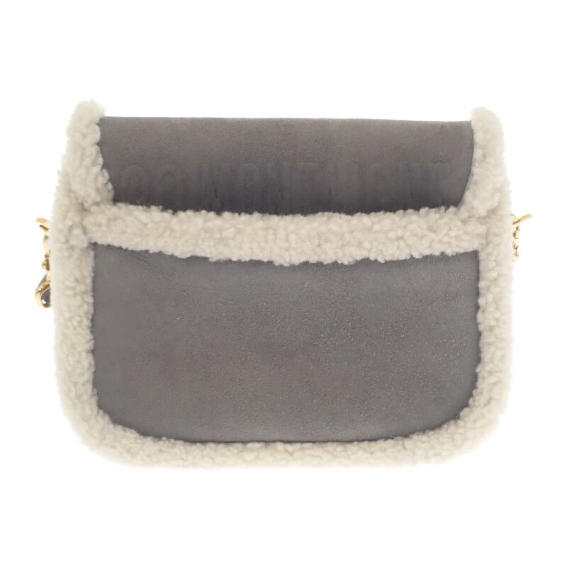 Dior Bobby Medium Shoulder Bag Suede Mouton Gray Gold Hardware Fall — view 3