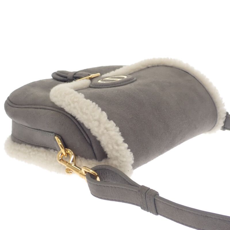 Dior Bobby Medium Shoulder Bag Suede Mouton Gray Gold Hardware Fall — view 5