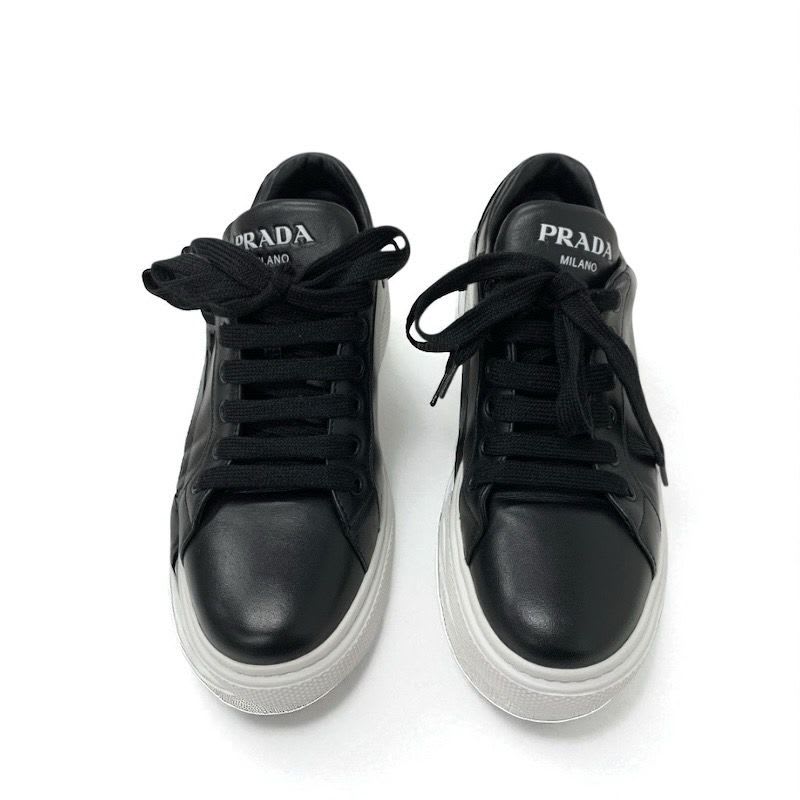 Prada Sneakers Shoes Leather Black Logo — view 2