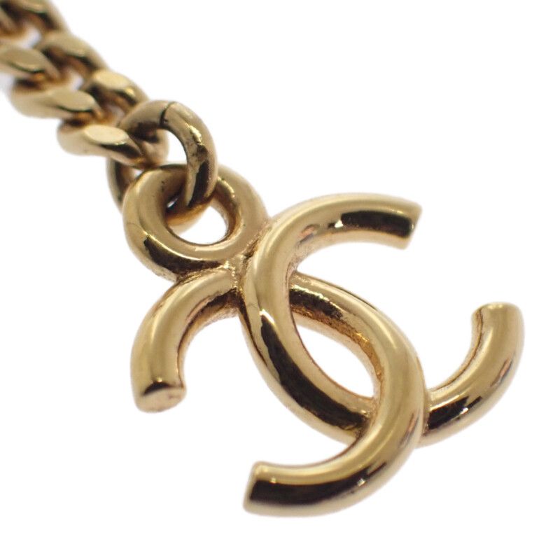 Chanel CC Logo Chain Earrings Metal Gold Coco Mark — view 8