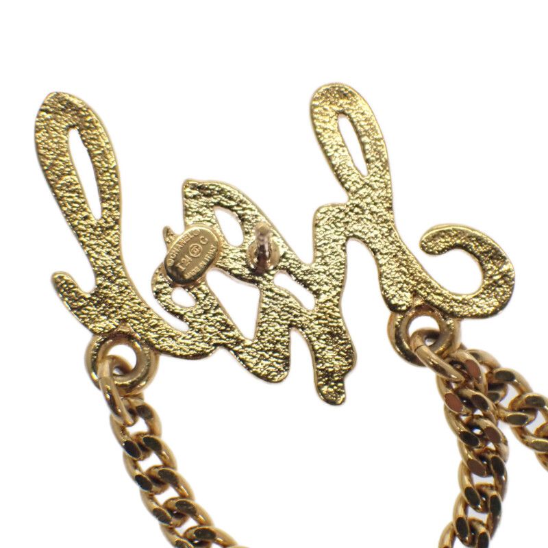 Chanel CC Logo Chain Earrings Metal Gold Coco Mark — view 9