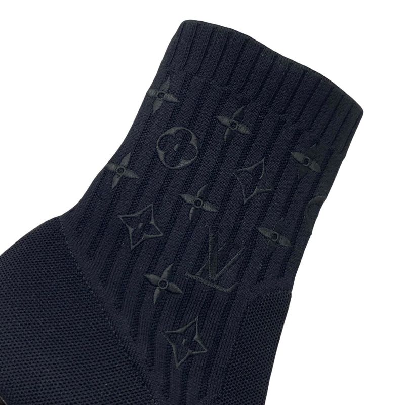 Louis Vuitton Silhouette Line Monogram Boots Short Shoes Fabric Black — view 9