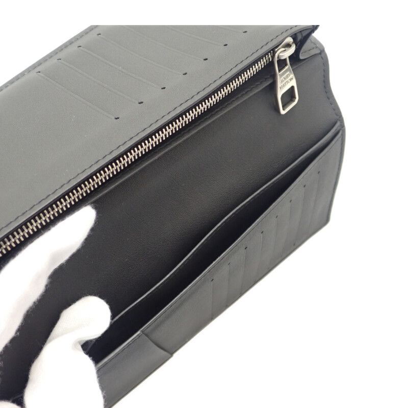 Louis Vuitton Portefeuille Brazza NM Long Wallet Calf Leather Black — view 8