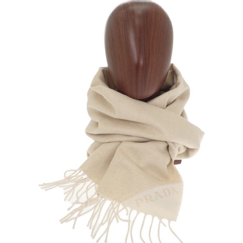 Prada Jacquard Evening Scarf 1 Fs091 dgi f0 X0 a Shawl Silk Cashmere White — view 3