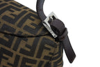Fendi Mamma Baguette Bag Zucca Pattern Brown Canvas Leather Silver — view 6