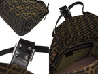 Fendi Mamma Baguette Bag Zucca Pattern Brown Canvas Leather Silver — view 8