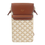 Celine Mobile Pouch 10 G332 cqd Shoulder Bag Phone Lambskin Triomphe Canvas — view 3