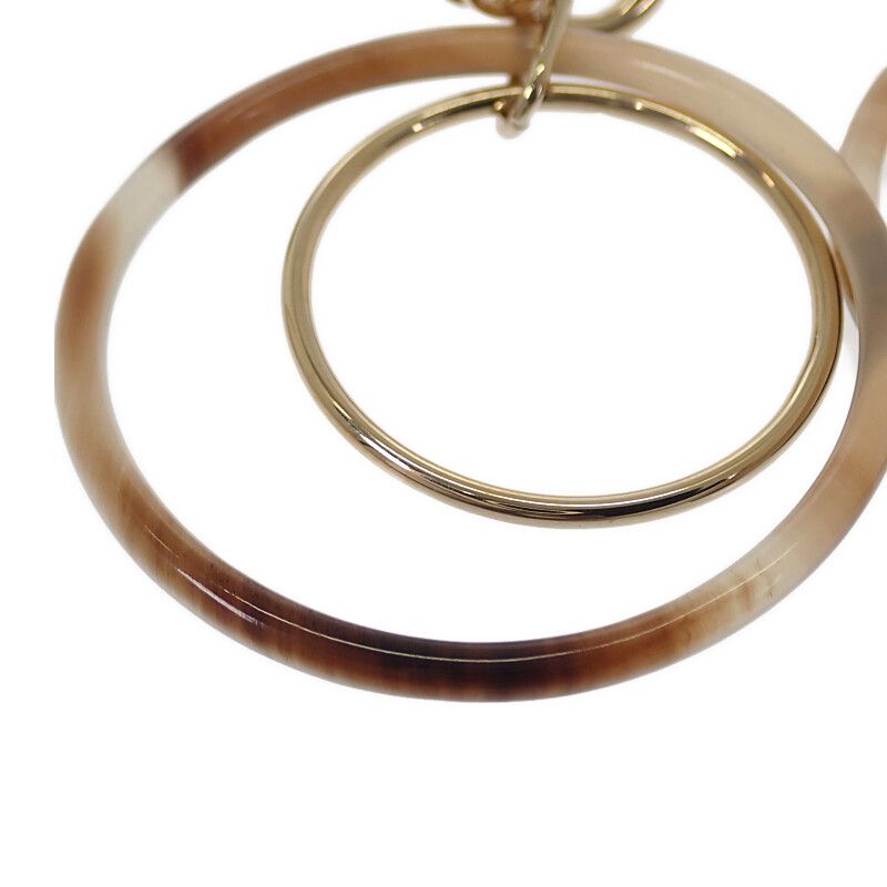 Hermes Amulet Duo Earrings Metal Buffalo Horn Brown Gold — view 7