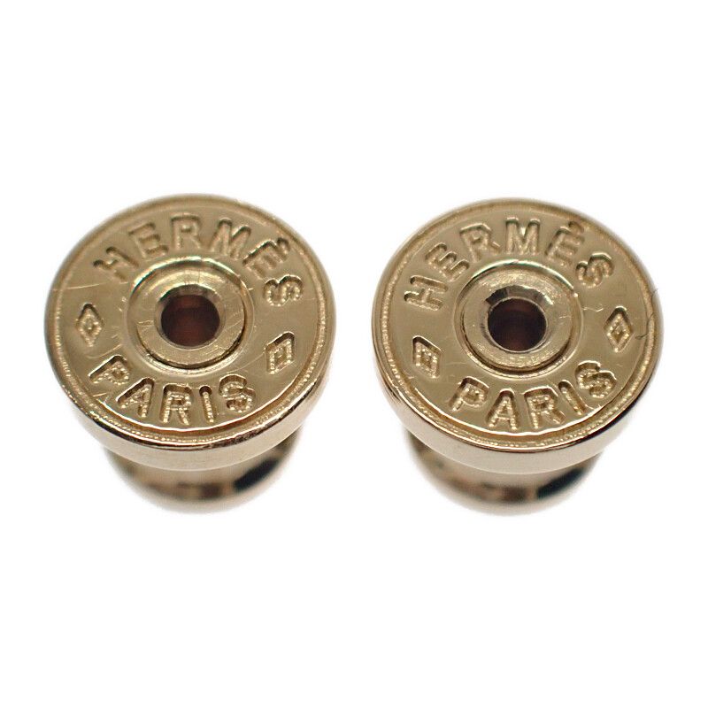 Hermes Amulet Duo Earrings Metal Buffalo Horn Brown Gold — view 6