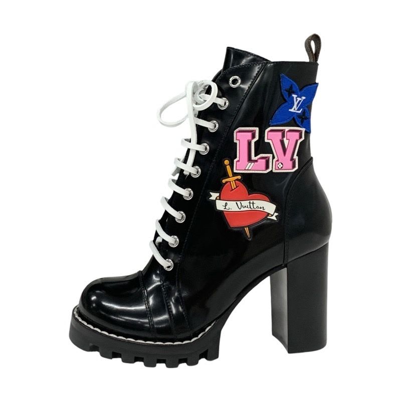 Louis Vuitton Star Trail Line Monogram Boots Short Shoes Leather Black — view 3
