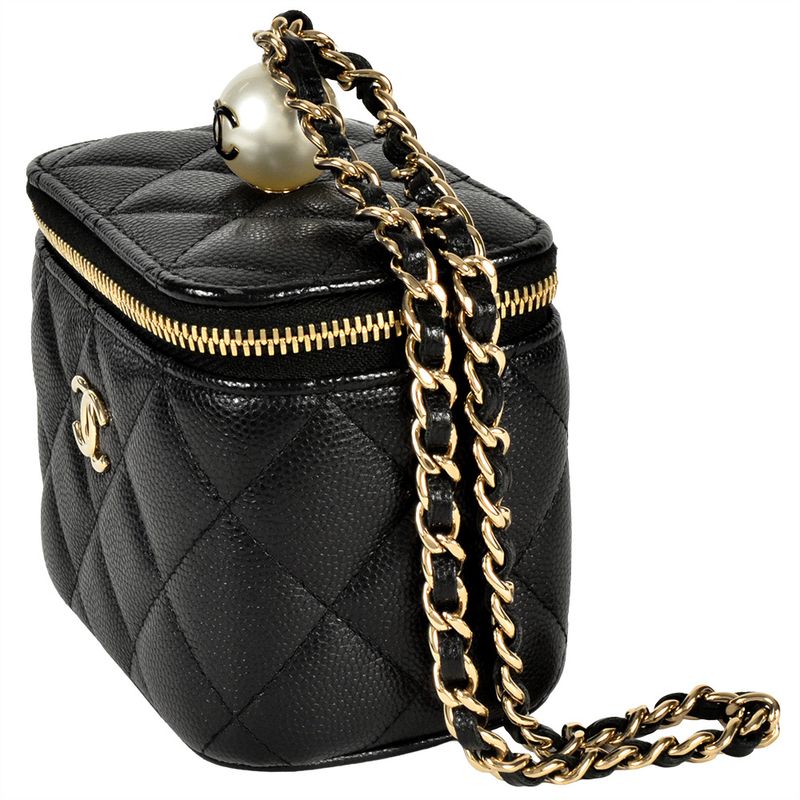 Chanel Vanity Mini Chain Pouch Caviar Leather Black 8-digit 31 st Coco Pearl — view 2