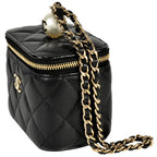 Chanel Vanity Mini Chain Pouch Caviar Leather Black 8-digit 31 st Coco Pearl — view 2