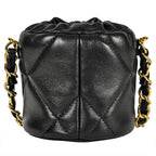 Chanel Quilted Mini Chain Pouch Shoulder Bag Lamb Skin Ap2330 Black — view 3