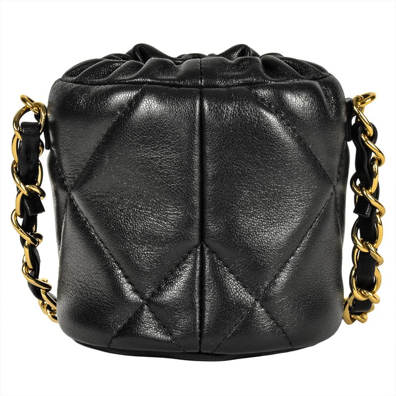 Chanel Quilted Mini Chain Pouch Shoulder Bag Lamb Skin Ap2330 Black — view 3