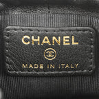 Chanel Quilted Mini Chain Pouch Shoulder Bag Lamb Skin Ap2330 Black — view 6