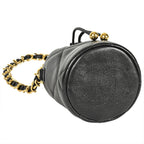 Chanel Quilted Mini Chain Pouch Shoulder Bag Lamb Skin Ap2330 Black — view 4