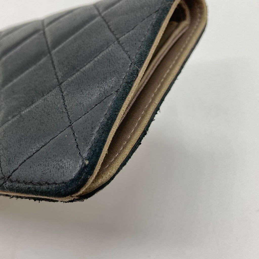 Chanel Quilted Long Wallet Black — view 3