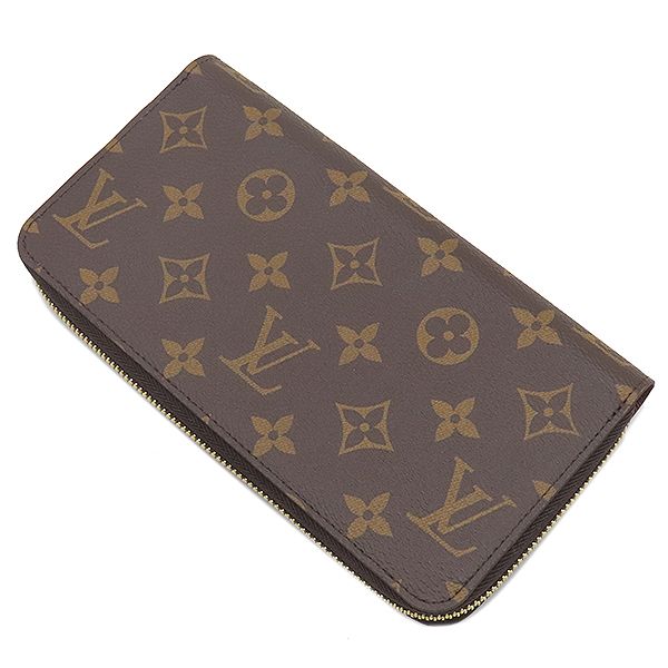 Louis Vuitton Long Wallet Zippy Monogram Canvas Brown Gold Hardware