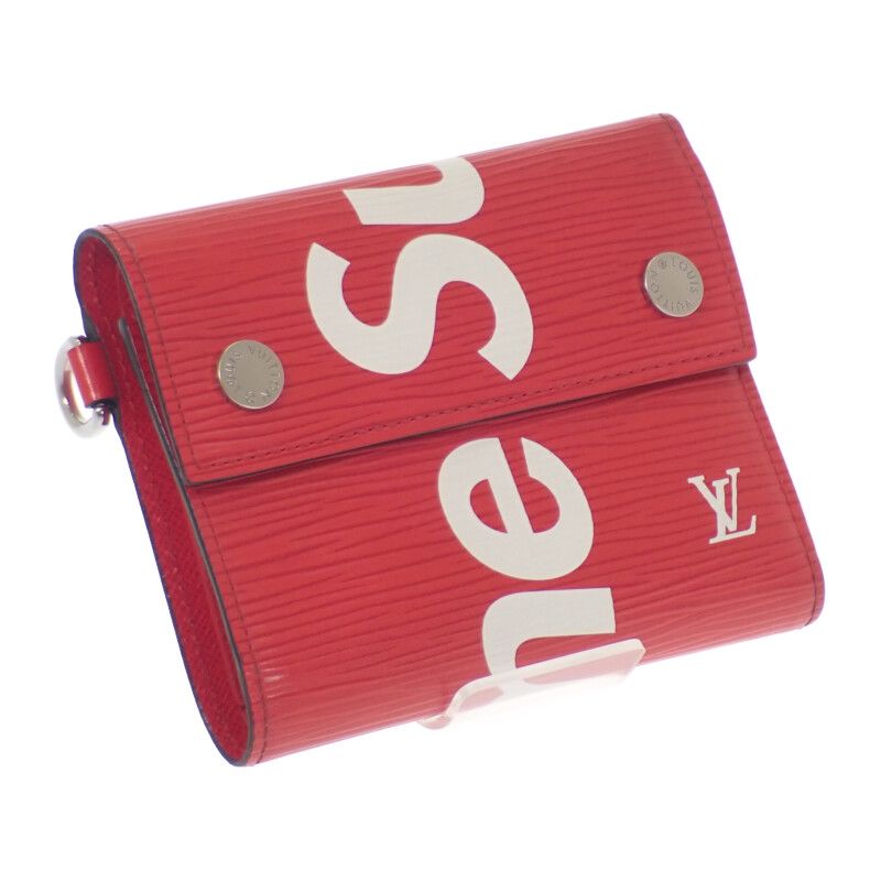 Louis Vuitton Chain Compact Wallet Epi Bifold Red — view 2