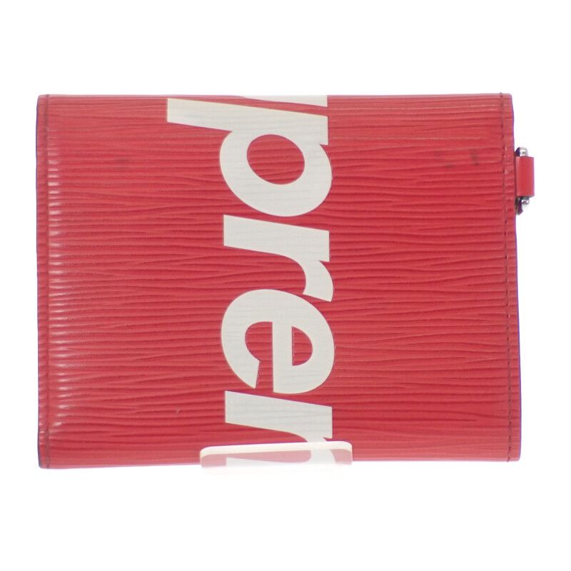 Louis Vuitton Chain Compact Wallet Epi Bifold Red — view 3