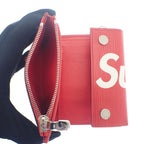 Louis Vuitton Chain Compact Wallet Epi Bifold Red — view 9