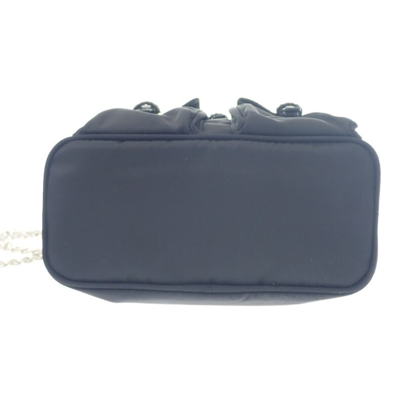 Prada Mini Backpack 1 Bh029 Shoulder Bag 2-Way Linylon Saffiano Black Silver — view 5
