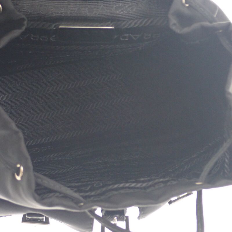 Prada Mini Backpack 1 Bh029 Shoulder Bag 2-Way Linylon Saffiano Black Silver — view 7