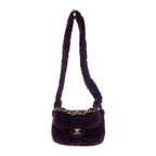 Chanel Sheer Ring Flap Bag As3354 Shoulder Lambskin Shearling Purple — view 2