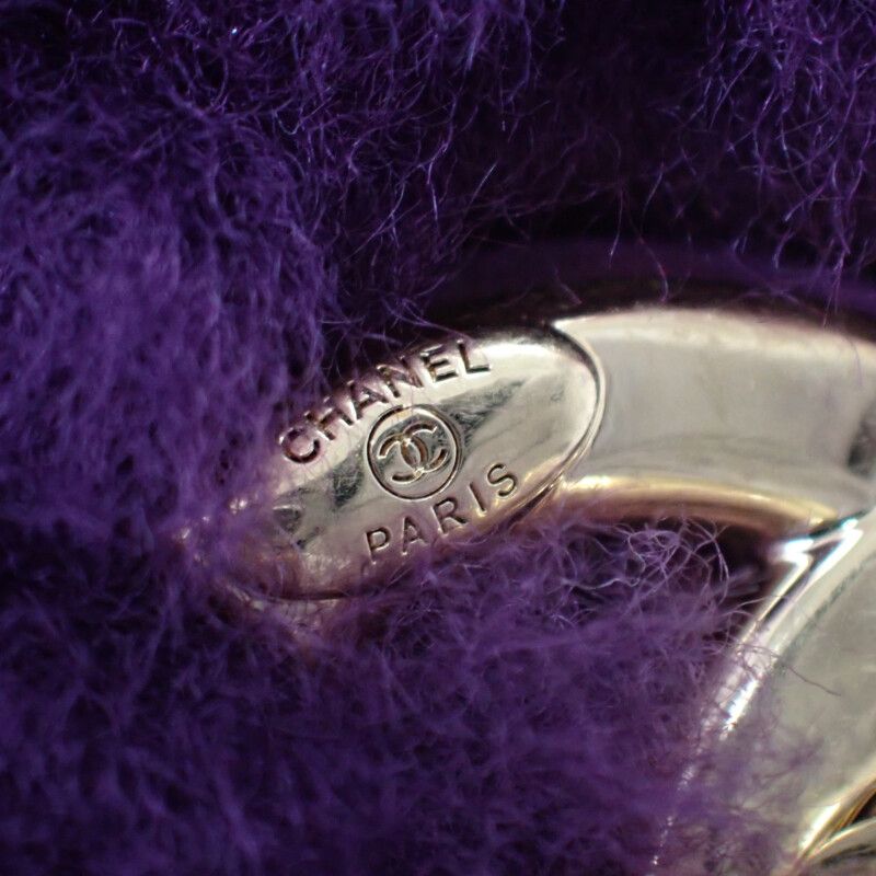 Chanel Sheer Ring Flap Bag As3354 Shoulder Lambskin Shearling Purple — view 7
